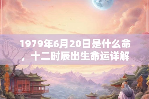 1979年6月20日是什么命，十二时辰出生命运详解
