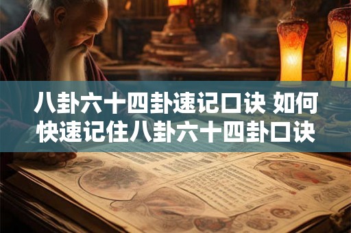 八卦六十四卦速记口诀 如何快速记住八卦六十四卦口诀