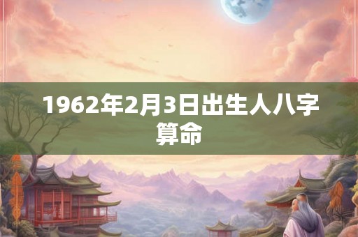 1962年2月3日出生人八字算命