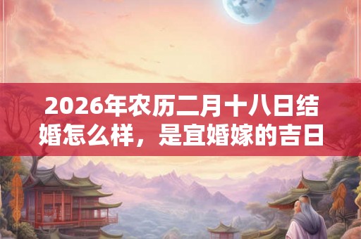2026年农历二月十八日结婚怎么样，是宜婚嫁的吉日吗？