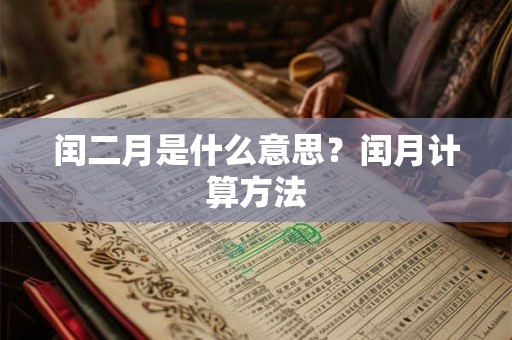闰二月是什么意思？闰月计算方法