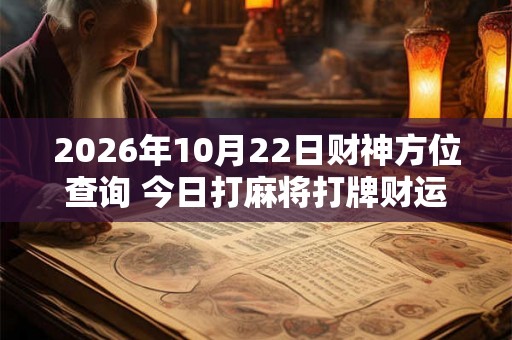2026年10月22日财神方位查询 今日打麻将打牌财运方位 2026年10月22日财神方位查询 今日打麻将打牌财运方位