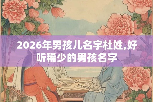 2026年男孩儿名字杜姓,好听稀少的男孩名字
