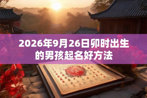 2026年9月26日卯时出生的男孩起名好方法