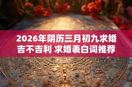 2026年阴历三月初九求婚吉不吉利 求婚表白词推荐
