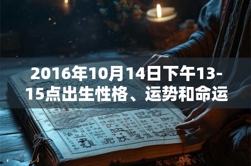2016年10月14日下午13-15点出生性格、运势和命运