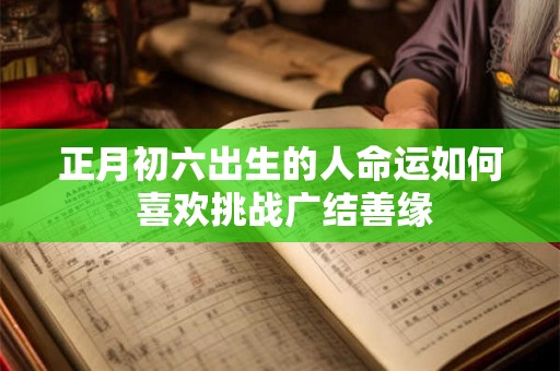 正月初六出生的人命运如何 喜欢挑战广结善缘