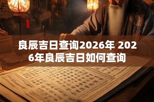 良辰吉日查询2026年 2026年良辰吉日如何查询 良辰吉日查询2026年 2026年良辰吉日如何查询
