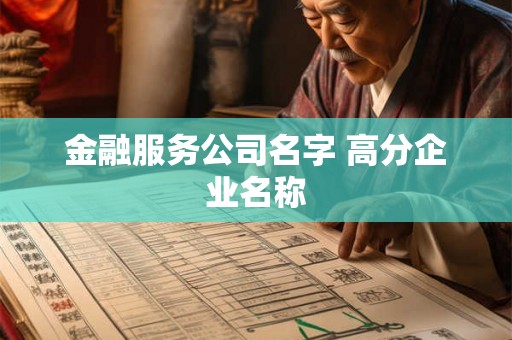 金融服务公司名字 高分企业名称