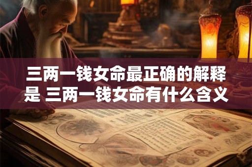 三两一钱女命最正确的解释是 三两一钱女命有什么含义和具体解释