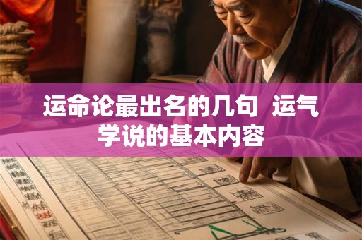 运命论最出名的几句  运气学说的基本内容