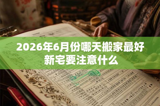 2026年6月份哪天搬家最好 新宅要注意什么