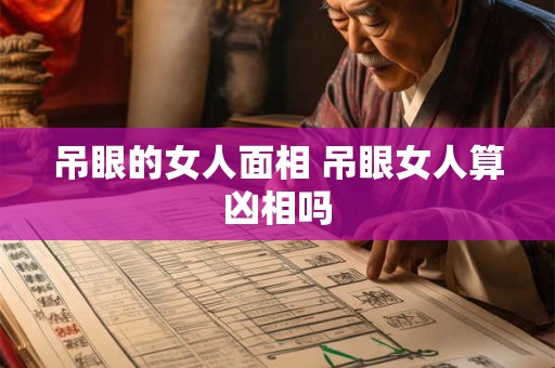 吊眼的女人面相 吊眼女人算凶相吗