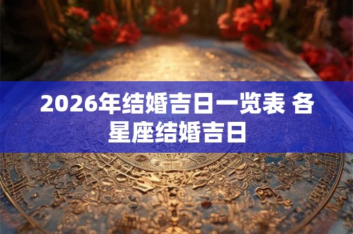 2026年结婚吉日一览表 各星座结婚吉日 2026年结婚吉日一览表 各星座结婚吉日