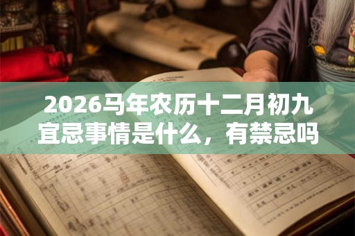2026马年农历十二月初九宜忌事情是什么，有禁忌吗？