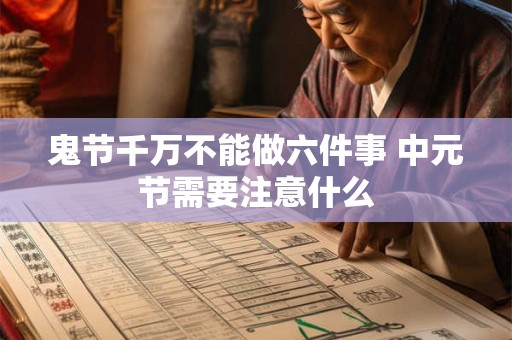鬼节千万不能做六件事 中元节需要注意什么