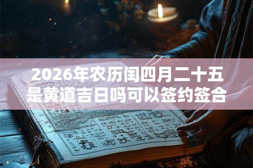 2026年农历闰四月二十五是黄道吉日吗可以签约签合同吗？
