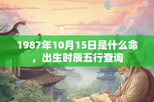 1987年10月15日是什么命，出生时辰五行查询