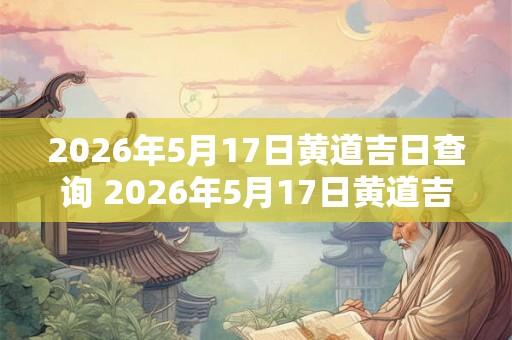 2026年5月17日黄道吉日查询 2026年5月17日黄道吉日是哪天