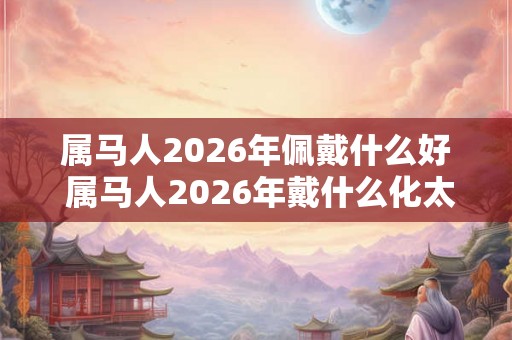 属马人2026年佩戴什么好 属马人2026年戴什么化太岁