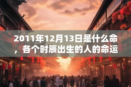 2011年12月13日是什么命，各个时辰出生的人的命运