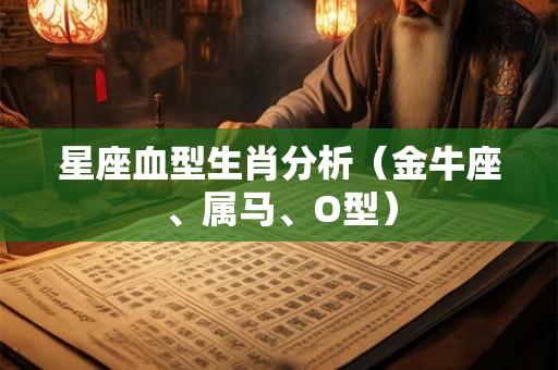 星座血型生肖分析（金牛座、属马、O型）