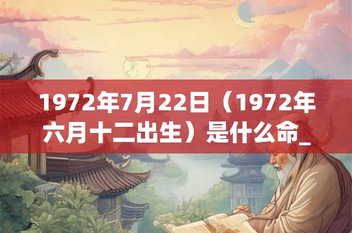1972年7月22日(1972年六月十二出生)是什么命_命运如何 1972年7月22日(1972年六月十二出生)是什么命_命运如何