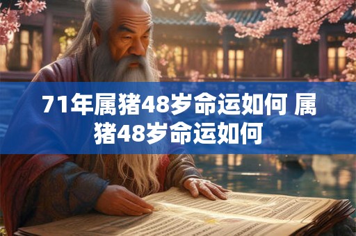 71年属猪48岁命运如何 属猪48岁命运如何