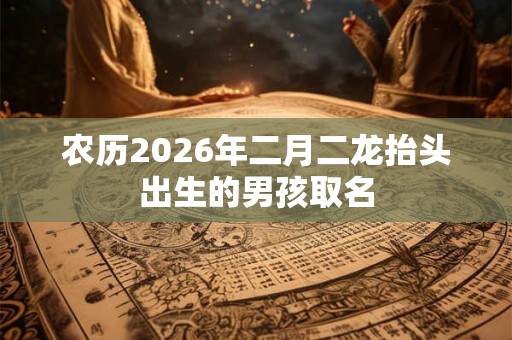 农历2026年二月二龙抬头出生的男孩取名