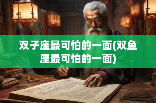 双子座最可怕的一面(双鱼座最可怕的一面)