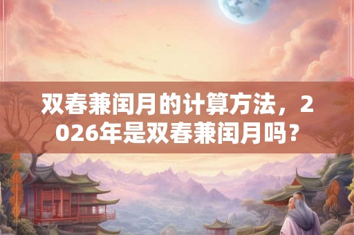 双春兼闰月的计算方法，2026年是双春兼闰月吗？
