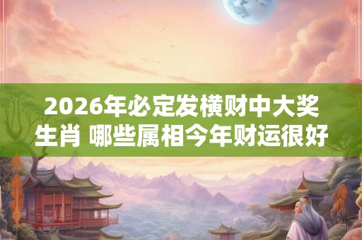 2026年必定发横财中大奖生肖 哪些属相今年财运很好