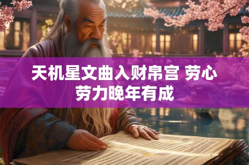 天机星文曲入财帛宫 劳心劳力晚年有成