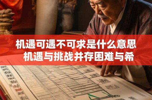 机遇可遇不可求是什么意思  机遇与挑战并存困难与希望同在