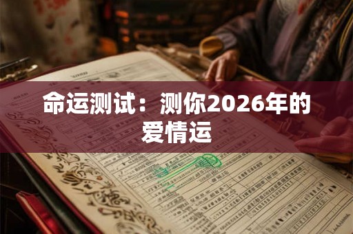 命运测试:测你2026年的爱情运 命运测试:测你2026年的爱情运