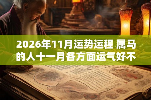 2026年11月运势运程 属马的人十一月各方面运气好不好 2026年11月运势运程 属马的人十一月各方面运气好不好