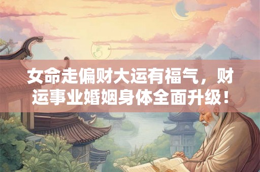 女命走偏财大运有福气，财运事业婚姻身体全面升级！