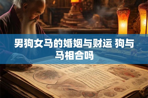 男狗女马的婚姻与财运 狗与马相合吗