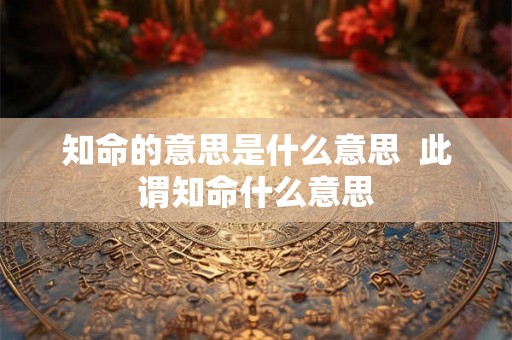 知命的意思是什么意思  此谓知命什么意思
