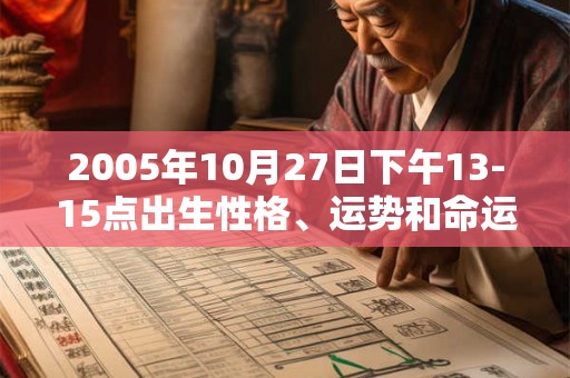 2005年10月27日下午13-15点出生性格、运势和命运