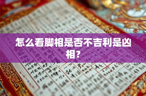 怎么看脚相是否不吉利是凶相？