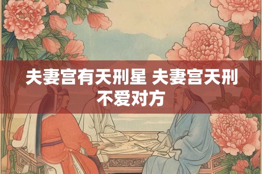 夫妻宫有天刑星 夫妻宫天刑不爱对方