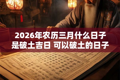 2026年农历三月什么日子是破土吉日 可以破土的日子 2026年农历三月什么日子是破土吉日 可以破土的日子