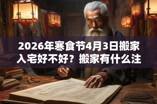 2026年寒食节4月3日搬家入宅好不好？搬家有什么注意事项？