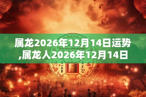 属龙2026年12月14日运势,属龙人2026年12月14日财运,生肖龙2026年12月14日运势 属龙2026年12月14日运势,属龙人2026年12月14日财运,生肖龙2026年12月14日运势