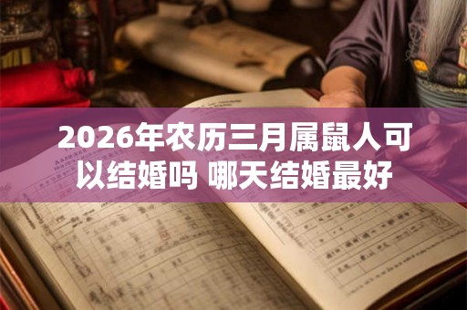 2026年农历三月属鼠人可以结婚吗 哪天结婚最好