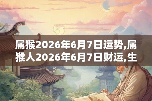 属猴2026年6月7日运势,属猴人2026年6月7日财运,生肖猴2026年6月7日运势