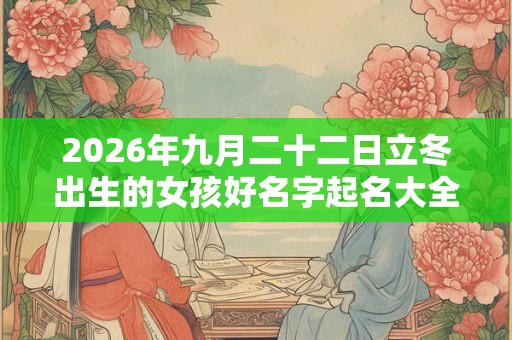 2026年九月二十二日立冬出生的女孩好名字起名大全