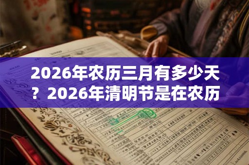 2026年农历三月有多少天？2026年清明节是在农历三月吗？