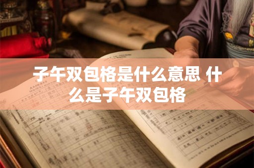 子午双包格是什么意思 什么是子午双包格
